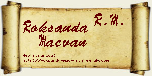 Roksanda Mačvan vizit kartica
